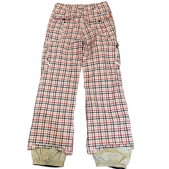 Burton Henna Houndstooth Ski/Snowboard Pants Coral & Gray Sz XS - Picture 3 of 14